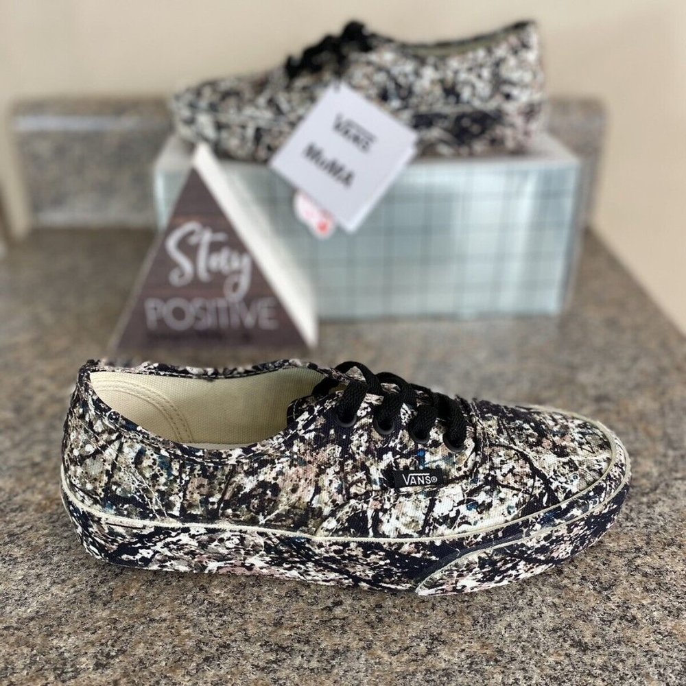 ✅ Vans Auth x‎ MoMA Jackson Pollock Modern Art Shoes Camo Men 5.5 / Women 7